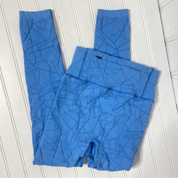 SWEATY BETTY Motion Jacquard 7/8 Leggings in Regatta Blue 112 - Picture 9 of 10